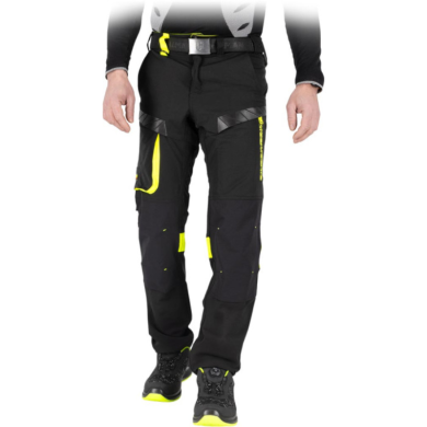 SPODNIE ROBOCZE LEBER-HOLLMAN LH-RAUT-T DO PASA CZARNO-ŻÓŁTE