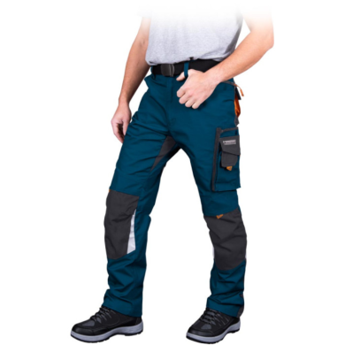 SPODNIE ROBOCZE LEBER-HOLLMAN LH-NA-T DO PASA GRANATOWO-CZARNO-POMARAŃCZOWE