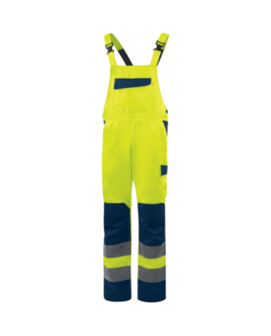 SPODNIE ROBOCZE DELTA PLUS M1SA2HV OGRODNICZKI OSTRZEGAWCZE ŻÓŁTO-FLUO-GRANATOWE