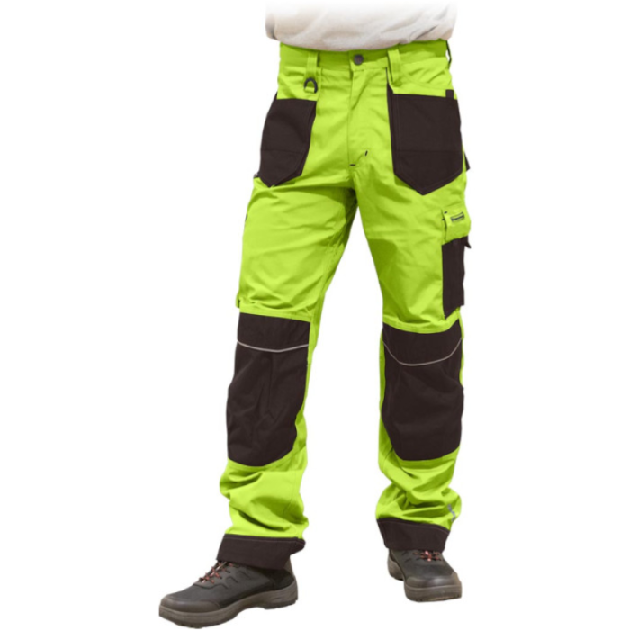 SPODNIE ROBOCZE LEBER-HOLLMAN  LH-FMN-T DO PASA LIMONKOWO-BRĄZOWE