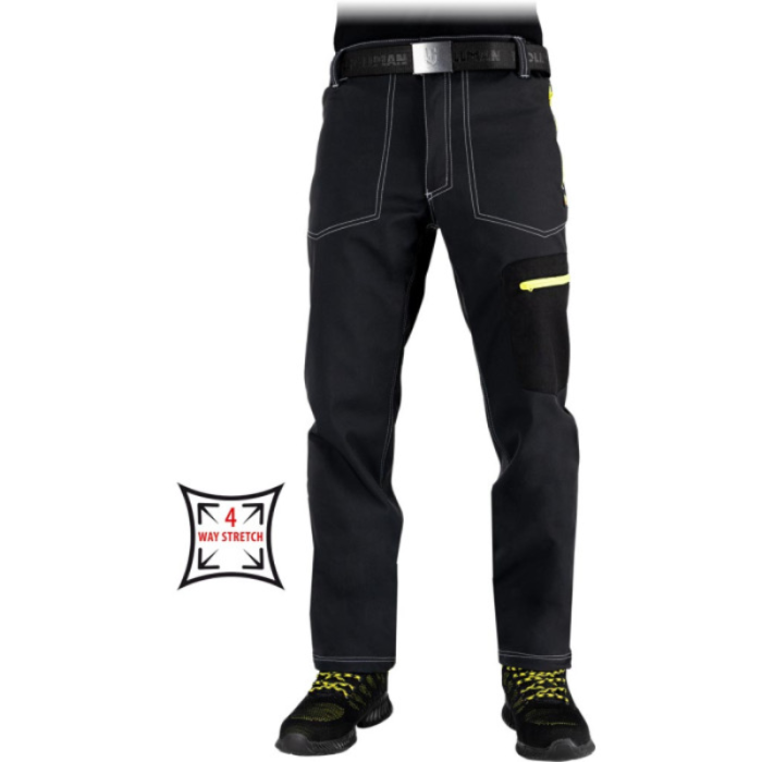 MĘSKIE SPODNIE OCHRONNE SOFTSHELL STRETCH DO PASA Z KIESZENIAMI REGULAR