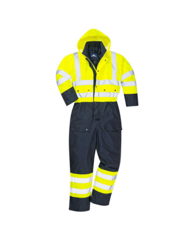 KOMBINEZON ROBOCZY PORTWEST PRW-S485 OSTRZEGAWCZY WODOODPORNY OCIEPLANY ŻÓŁTO-GRANATOWY