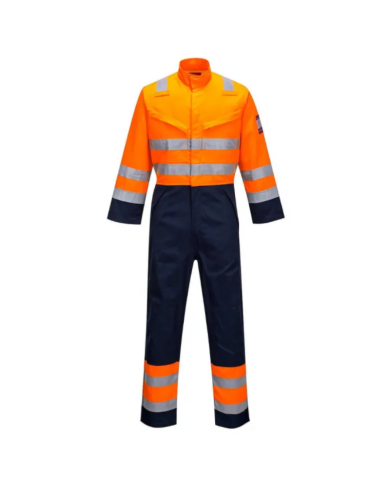 KOMBINEZON ROBOCZY MODAFLAME RIS PORTWEST PRW-MV29ONR TRUDNOPALNY OSTRZEGAWCZY POMARAŃCZOWO-GRANATOWY