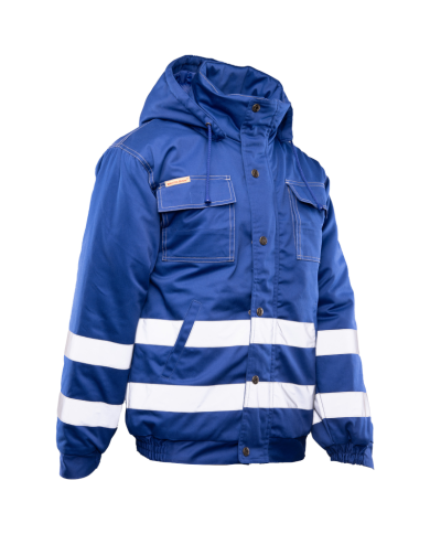 KURTKA ROBOCZA ZIMOWA POLSTAR BRIXTON SNOW, OCIEPLANA, Z KAPTUREM, ODBLASKI, NIEBIESKA