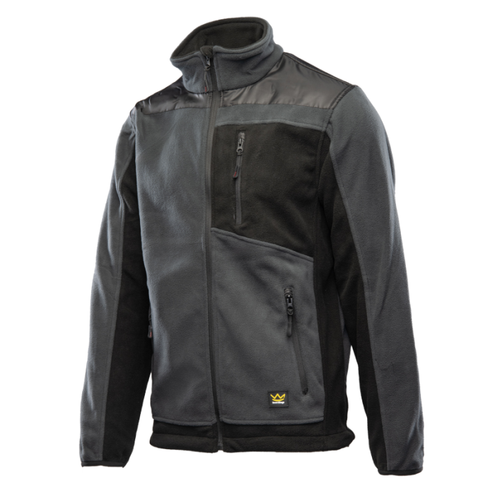 BLUZA POLAROWA POLSTAR SEVEN KINGS QUARZ, ZAPINANA NA ZAMEK, WZMOCNIONA, SZARO CZARNA