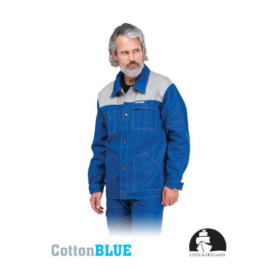 BLUZA ROBOCZA LEBER-HOLLMAN LH-MELTER 100% BAWEŁNA NIEBIESKO-SZARA