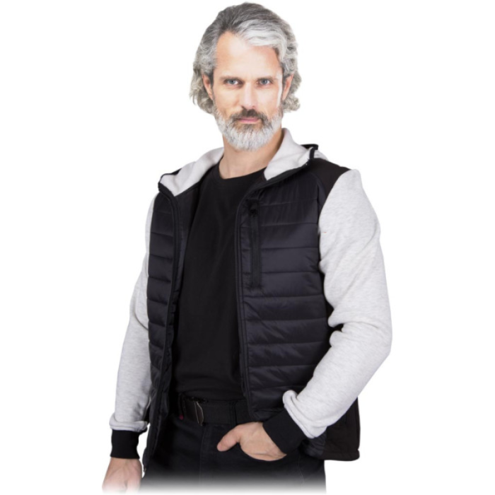 KURTKA ROBOCZA LEBER-HOLLMAN LH-TWISTER Z KAPTUREM CZARNO-JASNOSZARA