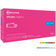 RĘKAWICE NITRYLOWE MERCATOR NITRYLEX MAGENTA BEZPUDROWE OP. 100 SZT. RÓŻOWE