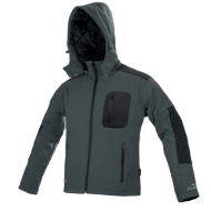 KURTKA SOFTSHELL ARTMAS CLASSIC, Z KAPTUREM, WODOODPORNA, SZARA