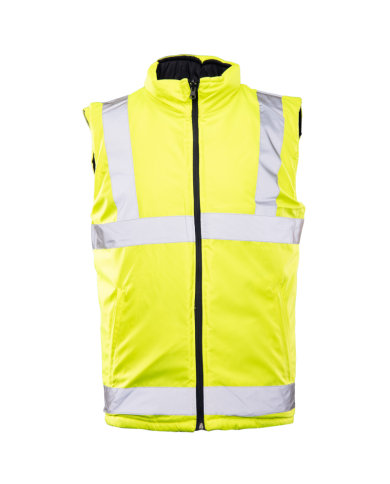 KAMIZELKA ROBOCZA POLSTAR BENEFIT MARINO, DWUSTRONNA, ODBLASKI, CZARNO ŻÓŁTA