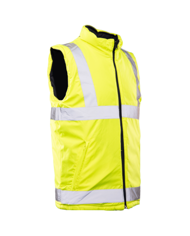 KAMIZELKA ROBOCZA POLSTAR BENEFIT MARINO, DWUSTRONNA, ODBLASKI, CZARNO ŻÓŁTA