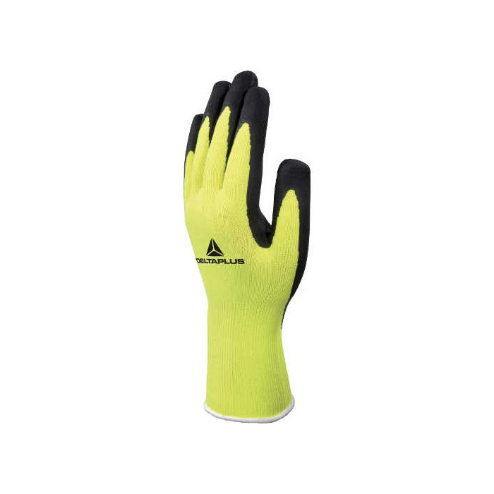RĘKAWICE DZIANE Z PIANKĄ LATEKSOWĄ – 100% POLIESTER FLUORESCENCYJNY