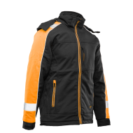 KURTKA SOFTSHELL OCIEPLANA POLSTAR SEVEN KINGS RIVALL, Z KAPTUREM, CZARNO POMARAŃCZOWA