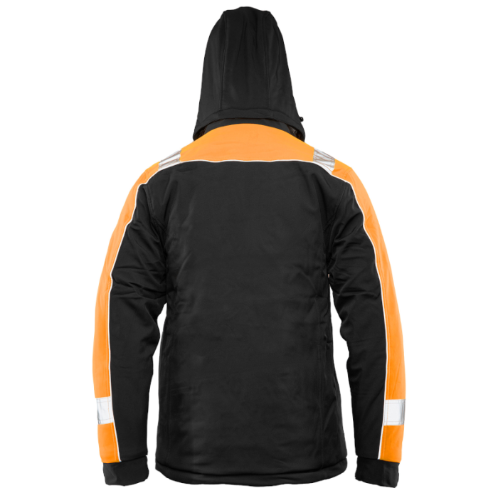 KURTKA SOFTSHELL OCIEPLANA POLSTAR SEVEN KINGS RIVALL, Z KAPTUREM, CZARNO POMARAŃCZOWA