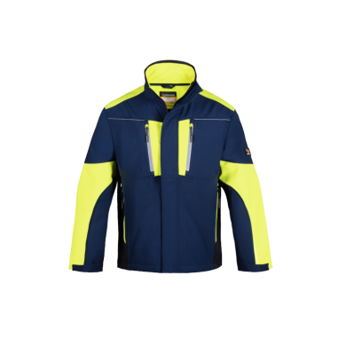 KURTKA ROBOCZA PROCERA ETHOS SOFTSHELL ODPORNA NA WIATR GRANATOWO-ŻÓŁTA