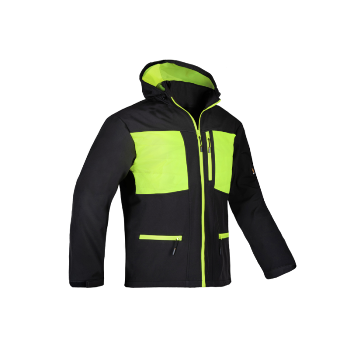 KURTKA ROBOCZA PROCERA SONIC SOFTSHELL PRZECIWWIATROWA Z KAPTUREM CZARNO-ŻÓŁTA