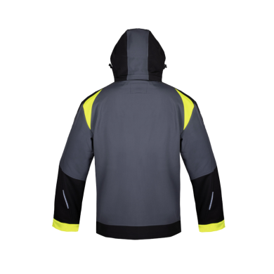 KURTKA ROBOCZA PROCERA NAVIGATOR SOFTSHELL Z KAPTUREM OCHRONNA SZARO-CZARNO-ŻÓŁTA