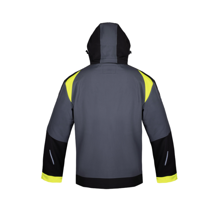 KURTKA ROBOCZA PROCERA NAVIGATOR SOFTSHELL Z KAPTUREM OCHRONNA SZARO-CZARNO-ŻÓŁTA