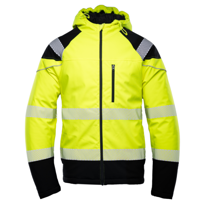 KURTKA SOFTSHELL OCIEPLANA POLSTAR SEVEN KINGS FLASH HIVI SKF007, Z KAPTUREM, WODOODPORNA, ŻÓŁTA