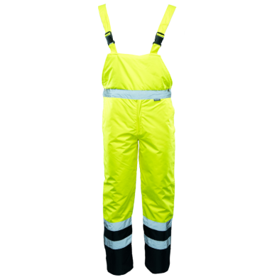 SPODNIE OGRODNICZKI OCIEPLANE POLSTAR BENEFIT HI VI KAT.II, KL.2, Z ODBLASKAMI, ŻÓŁTE