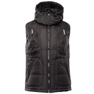 KAMIZELKA, BEZRĘKAWNIK POLSTAR BENEFIT NEGRA, Z KAPTUREM, OCIEPLANY, CZARNY