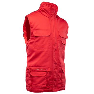 KAMIZELKA OCIEPLANA POLSTAR BENEFIT BRASS, 7 KIESZENIOWA, CZERWONA
