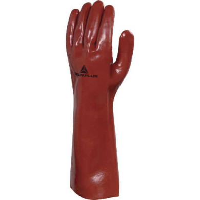 RĘKAWICE CHEMICZNE DELTA PLUS – PVC, WKŁAD BAWEŁNIANY, DŁUGIE 40 CM