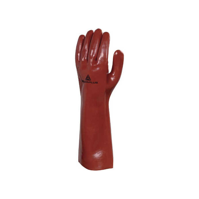 RĘKAWICE CHEMICZNE DELTA PLUS – PVC, WKŁAD BAWEŁNIANY, DŁUGIE 40 CM