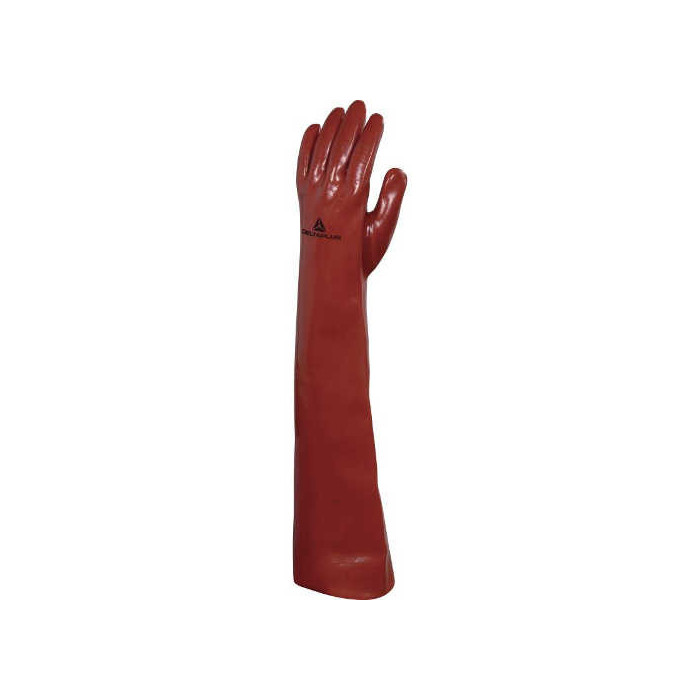 RĘKAWICE CHEMICZNE DELTA PLUS – PVC, WKŁAD BAWEŁNIANY, DŁUGIE 60 CM