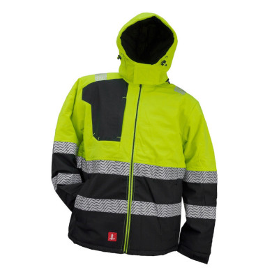 KURTKA ROBOCZA URGENT 978 OCIEPLANA Z ODPINANYM KAPTUREM CZARNO-ŻÓŁTA