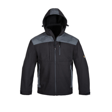 KURTKA ROBOCZA PROCERA VOYAGER SOFTSHELL Z KAPTUREM OCHRONNA CZARNO-SZARA KURTKA ROBOCZA PROCERA VOYAGER SOFTSHELL Z KAPTUREM OCHRONNA CZARNO-SZARA