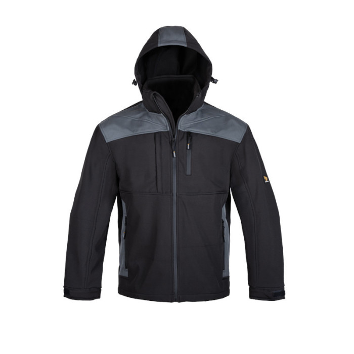 KURTKA ROBOCZA PROCERA VOYAGER SOFTSHELL Z KAPTUREM OCHRONNA CZARNO-SZARA KURTKA ROBOCZA PROCERA VOYAGER SOFTSHELL Z KAPTUREM OCHRONNA CZARNO-SZARA