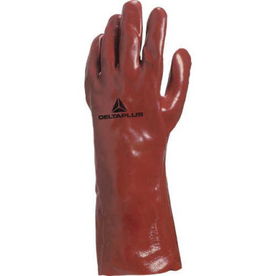 RĘKAWICE OCHRONNE DELTA PLUS – PVC NA WKŁADZIE BAWEŁNIANYM, DŁUGOŚĆ 35 CM