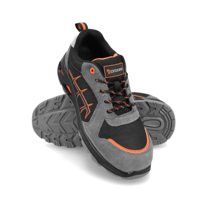 PÓŁBUTY ROBOCZE PROCERA TORRE S1 PRZEWIEWNE WELUROWE CZARNO-SZARO-POMARAŃCZOWE