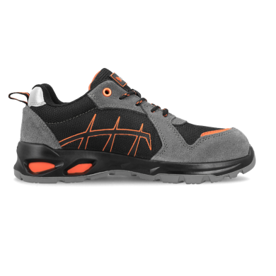 PÓŁBUTY ROBOCZE PROCERA TORRE S1 PRZEWIEWNE WELUROWE CZARNO-SZARO-POMARAŃCZOWE