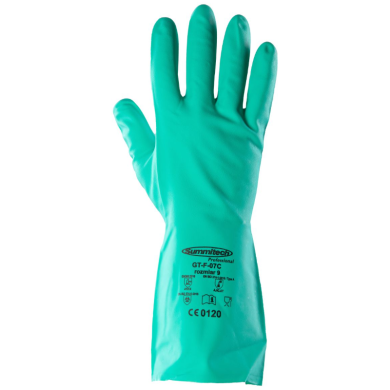 RĘKAWICE ROBOCZE POLSTAR SUMMITECH SUMIGREEN PRO.GT-F-07 C NITRYLOWE KWASOODPORNE/OLEJOODPORNE 33 CM ZIELONE