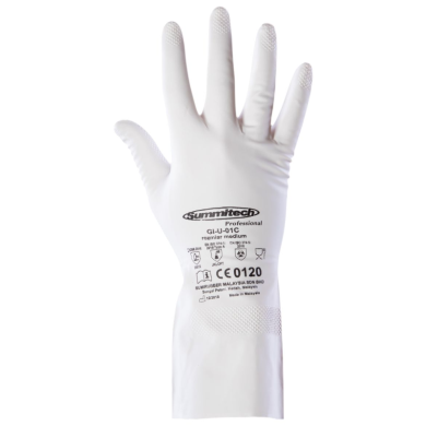 RĘKAWICE ROBOCZE POLSTAR SUMMITECH MILWHITE PRO. GI-U-01C RUMI NITRYLOWE HYPOALERGICZNE 30 CM BIAŁE