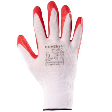 RĘKAWICE ROBOCZE POLSTAR COVENT SIMPLE RCSI POWLEKANE LATEKSEM CZERWONE