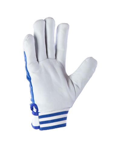 RĘKAWICE ROBOCZE POLSTAR CABRA BLUE KAT. II RSCB ZE SKÓRY LICOWEJ KOZIEJ WZMACNIANE NIEBIESKO-BIAŁE