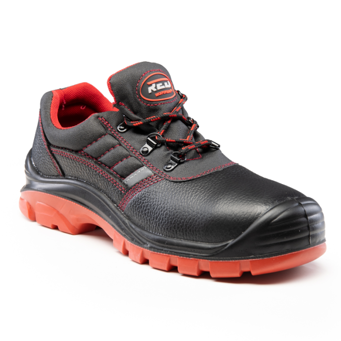 PÓŁBUTY ROBOCZE MAX-POPULAR BMRP S3 SRC ZE SKÓRY DWOINOWEJ CZARNO-CZERWONE