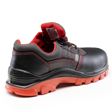 PÓŁBUTY ROBOCZE MAX-POPULAR BMRP S1 SRC ZE SKÓRY DWOINOWEJ CZARNO-CZERWONE