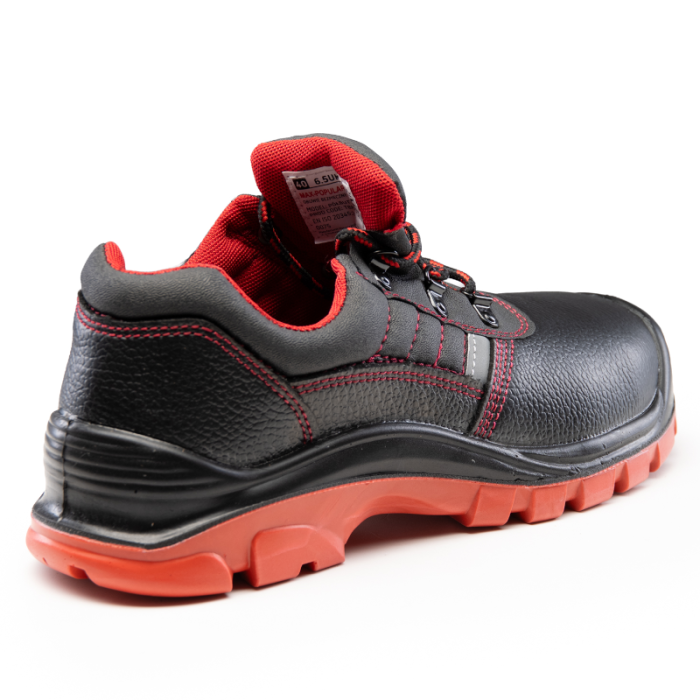 PÓŁBUTY ROBOCZE MAX-POPULAR BMRP O1 SRC ZE SKÓRY DWOINOWEJ CZARNO-CZERWONE