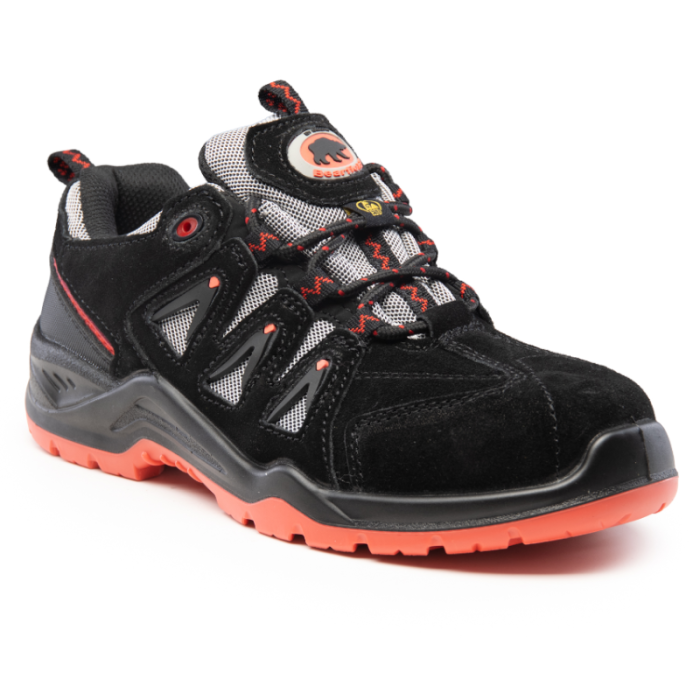 PÓŁBUTY ROBOCZE BEARFIELD N06 SRC ESD S1-P Z ZAMSZU CZARNO-CZERWONE