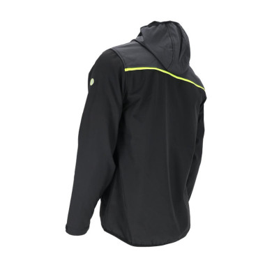 KURTKA ROBOCZA SOFTSHELL REIS GULF Z KAPTUREM DO PRACY SPORTU CZARNO-SZARO-ŻÓŁTA