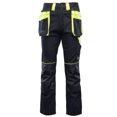 SPODNIE ROBOCZE POLSTAR SEVEN KINGS ALSP DO PASA Z ELEMENTAMI ODBLASKOWYMI CZARNO-ŻÓŁTE