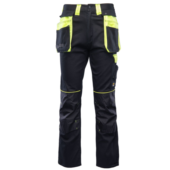 SPODNIE ROBOCZE POLSTAR SEVEN KINGS ALSP DO PASA Z ELEMENTAMI ODBLASKOWYMI CZARNO-ŻÓŁTE