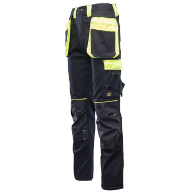 SPODNIE ROBOCZE POLSTAR SEVEN KINGS ALSP DO PASA Z ELEMENTAMI ODBLASKOWYMI CZARNO-ŻÓŁTE