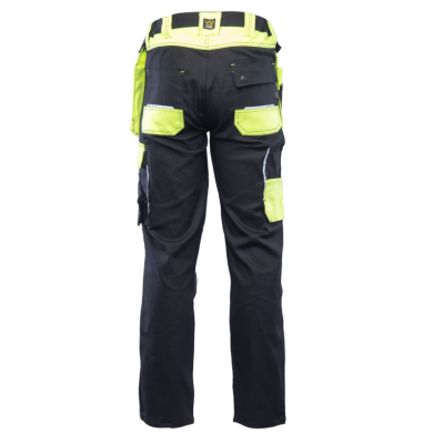 SPODNIE ROBOCZE POLSTAR SEVEN KINGS ALSP DO PASA Z ELEMENTAMI ODBLASKOWYMI CZARNO-ŻÓŁTE