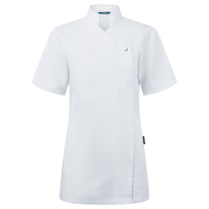 TUNIKA DAMSKA Z KRÓTKIM RĘKAWEM PORTWEST C824, ZATRZASKI, ZAMEK, CZARNA