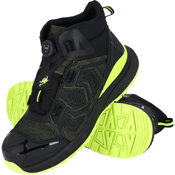 TRZEWIKI ROBOCZE REIS TANG-ROL S1PS FO SR BUTY BEZPIECZNE CZARNO-SELEDYNOWE